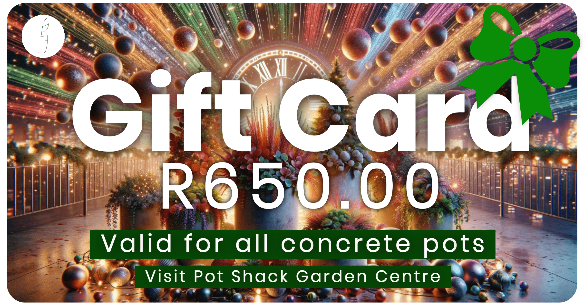 Festive Green Gift Card The Pot Shack Gauteng