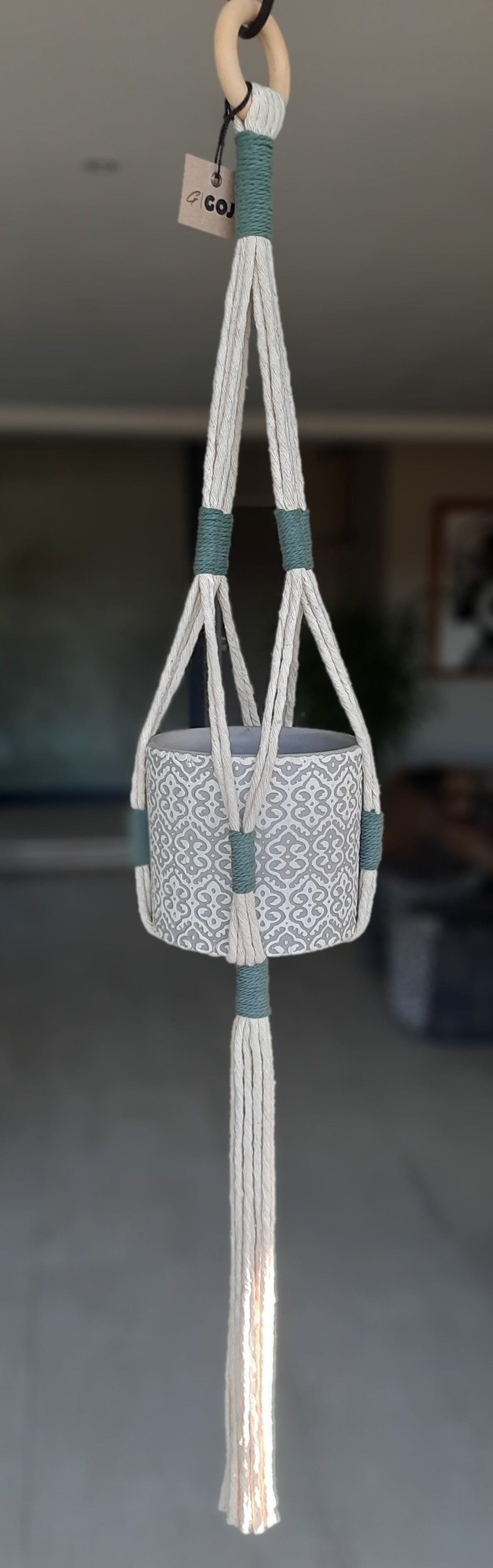 Single Tier Macrame | Sage Goji Macrame Gauteng Macrame